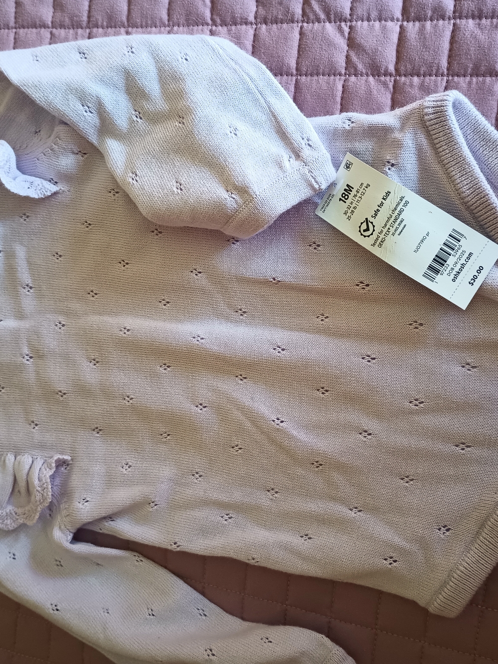 Lavender Ruffle Shoulder Knit One-Piece - Picture 3 of 3